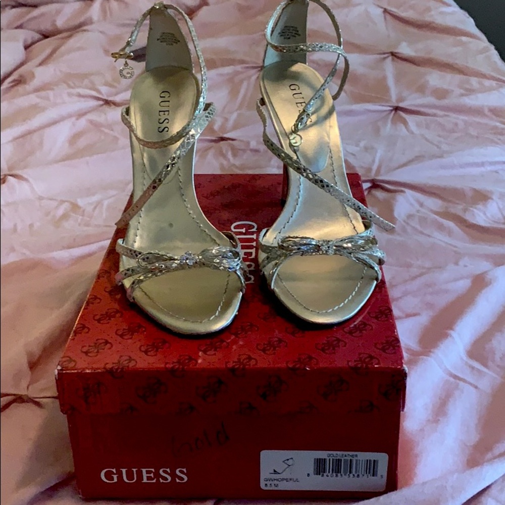 Gold scrappy heels